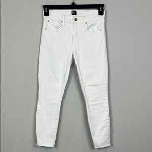 GAP White True Skinny Cropped Raw Edge Stretch Jeans Size 4P